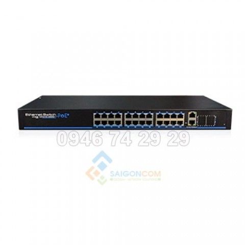 Switch ionnet 24 Ports PoE Fast Managed Ethernet , 802.3af/at, Support WEB Management, 6KV Lightning Protection, 450W