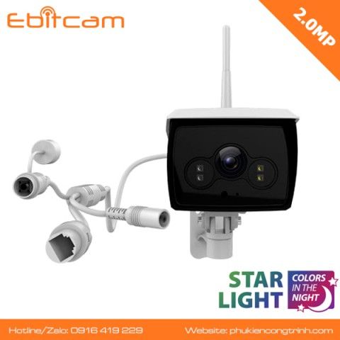 Camera wifi  ngoài trời Ebitcam EBO2-2MP - Ban đêm có màu