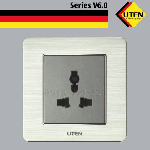 Bộ ổ cắm điện đơn 3 chấu UTEN V6.0GZ13/N