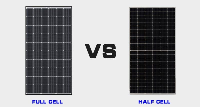 Tấm pin mặt trời full cell và half cell