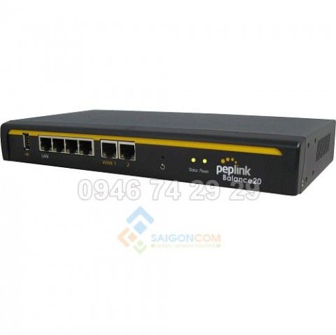 Router cân bằng tải Peplink Balance 20 - 4-Port 1Gbps 2x FastEthernet 1x USB Email to a Friend