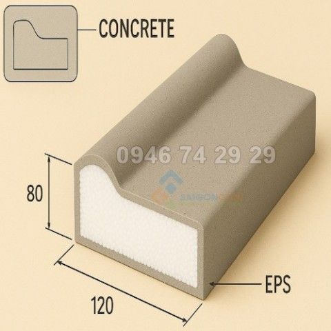 Phào chỉ   EPS cửa sổ P120 Kích thước 200x50mm