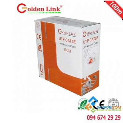 Dây cáp mạng Golden Link UTP Cat 5e Premium -màu cam