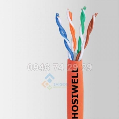 Cáp mạng chống cháy Hosiwell Cat5e UTP  (4P x 24 AWG, màu cam) | PN: 30002-LSZH