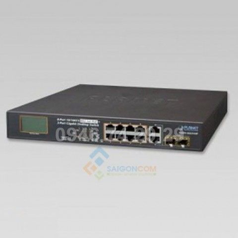 Switch Planet 8-Port 10/100TX 802.3at PoE + 2-Port Gigabit TP/SFP