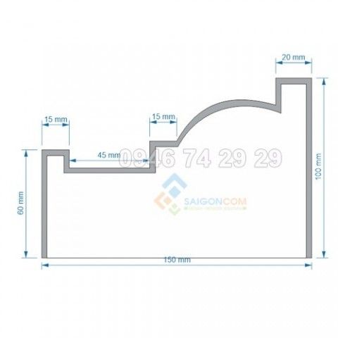 Phào chỉ bê tông nhẹ EPS Z-A1 kích thước 100x150mm