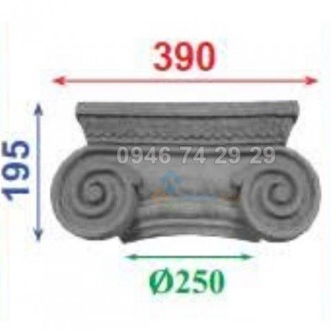 Đầu cột vuông 390x195mm