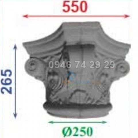 Đầu cột 550x265mm