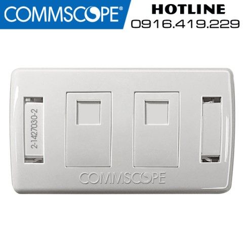 2-1427030-2 - Mặt mạng Commscope 2 cổng, màu trắng