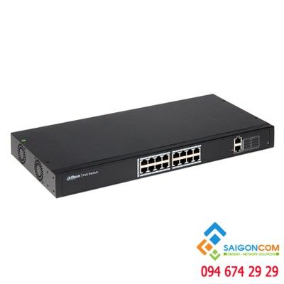 Switch PoE DAHUA 16 Port PFS4018-16P-250