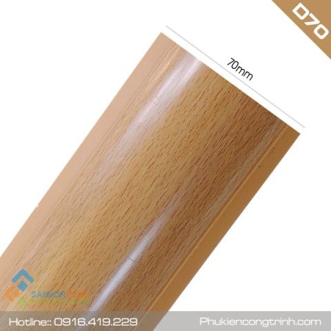 Nẹp bán nguyệt vân gỗ D70 (70x18mm) - nhựa PVC - dài 2m