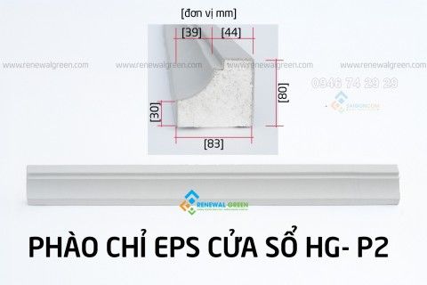 Phào chỉ EPS cửa sổ Kích thước 80x83x1000mm