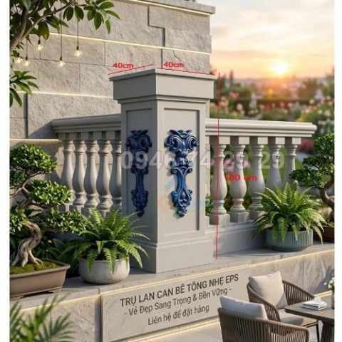 Trụ bê tông nhẹ  EPS, lan can  400x400x1000mm