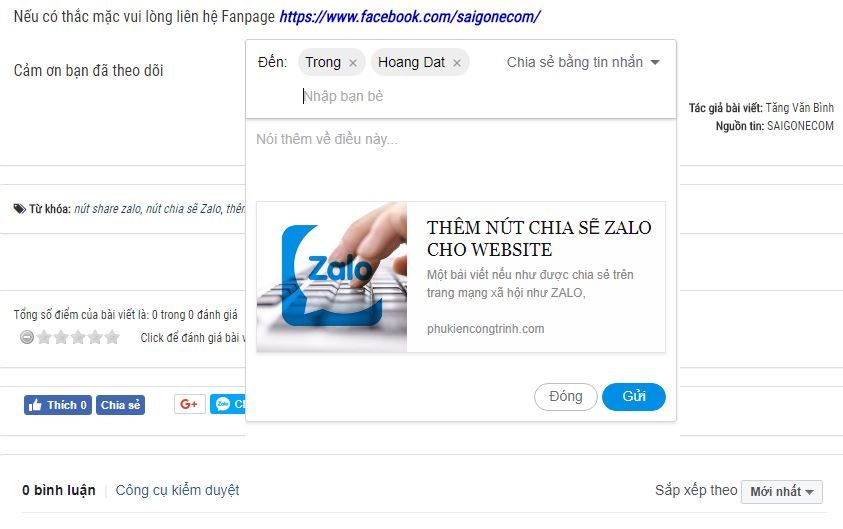 them nut chia se zalo cho website