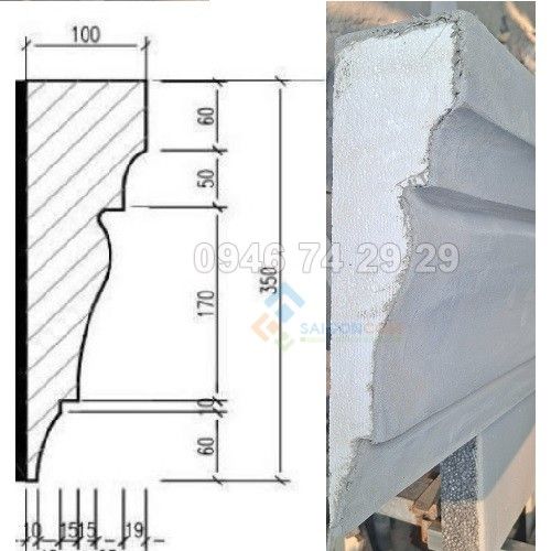 Phào chỉ EPS 350x100mm