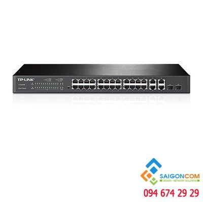 Bộ chia tín hiệu Switch TP-LINK 24-Port 10/100Mbps + 4 Port Gigabit + 2port Gigabit SFP