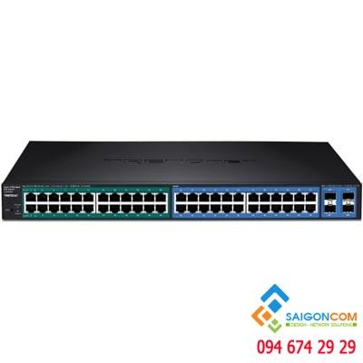 Switch 48-Port Gigabit POE+ Managed Layer 2 Switch with 4 shared SFP slots
