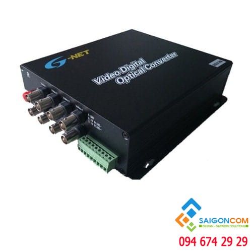 G8V-TVI-CVI-AHD-20 - Bộ chuyển đổi Video sang quang 8 kênh 1080P