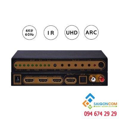HDMI V2.0 3X1 Switch with Audio Extractor