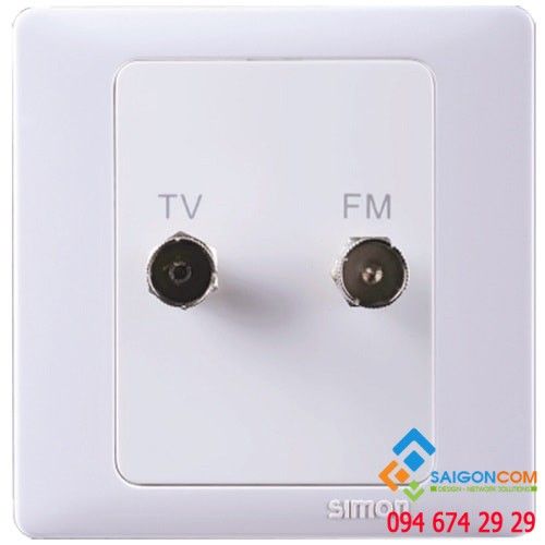Bộ ổ cắm TV/FM có bảo vệ kết nối chuẩn F 705119S Simon