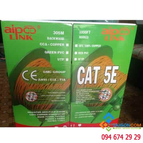 Cáp mạng Aipoo Link OFC CAT5E, 24AWG 0.51mm, PVC