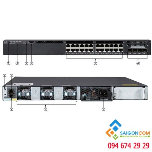 Bộ chia tín hiệu Switch Cisco Catalyst 3650 24 Port Data 4x1G Uplink IP Base - WS-C3650-24TS-S