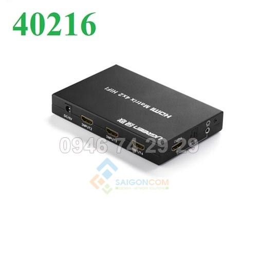 Bộ chuyển mạch HDMI 4 vào ra 2 chính hãng Ugreen 40216 cao cấp