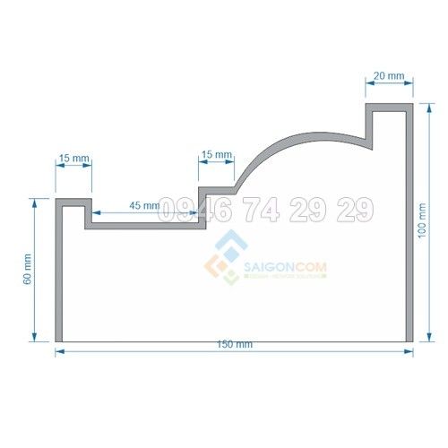 Phào chỉ bê tông nhẹ EPS Z-A1 kích thước 100x150mm