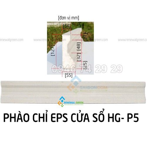 Phào chỉ bê tông nhẹ  EPS  Kích thước 127x55x1000mm