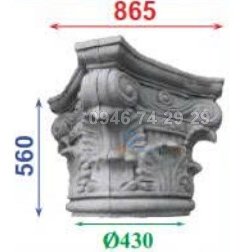 Đầu cột tròn 865x560mm