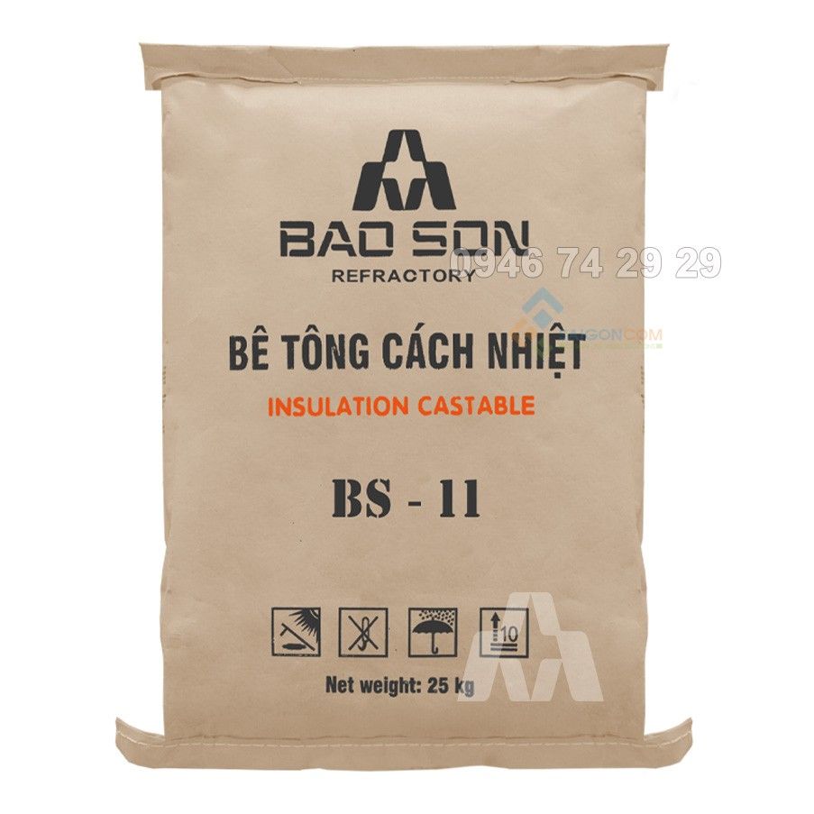 Bê tông cách nhiệt BS11 Độ chịu nhiệt 1300 °C