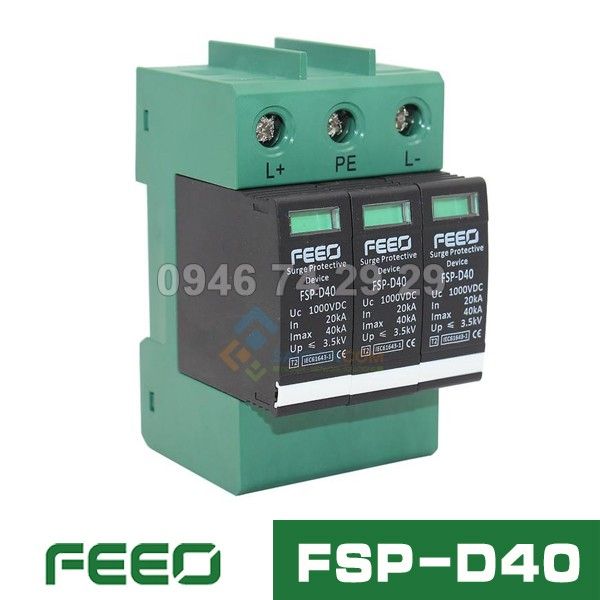 Chống sét DC FEEO 3P 1000VDC | FSD-D40