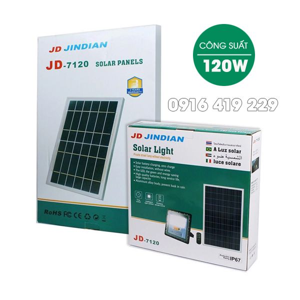 Đèn pha năng lượng mặt trời 120W JD-7120
