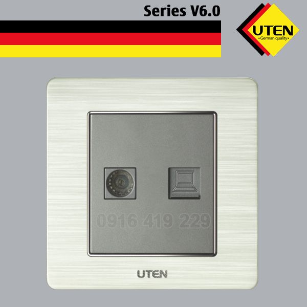 Bộ ổ cắm ti vi - ổ cắm thoại UTEN V6.0-TVPC